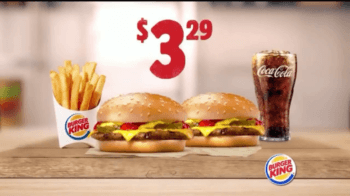 Burger King $3.49 Deal Two Cheeseburgers, Fries and Drink
