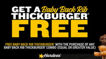 Hardee’s Baby Back Rib ThickBurger