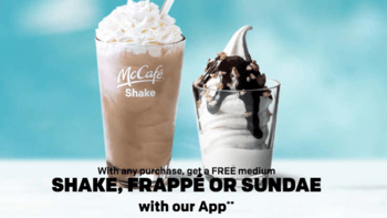 McDonald’s Free Shake, Frappe, Sundae