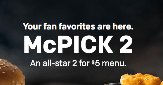 McPick 2 for $5 at McDonald's is Back (Updated) - ValueGrub