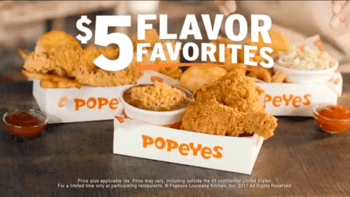 Popeyes $5 Flavor Favorites Deal