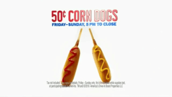 Sonic $0.50 Corn Dogs Month of October