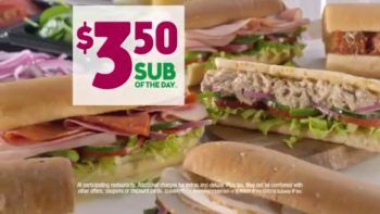 Subway $3.50 Sub of the Day (6 Inches)