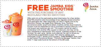 Jamba juice printable coupon